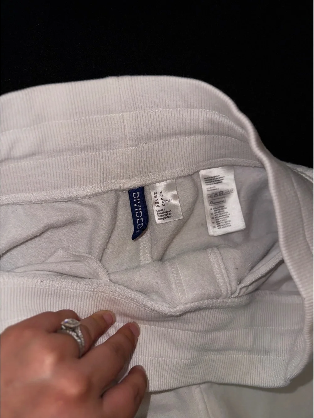 H&M Divided White Drawstring Jogger Sweatpants